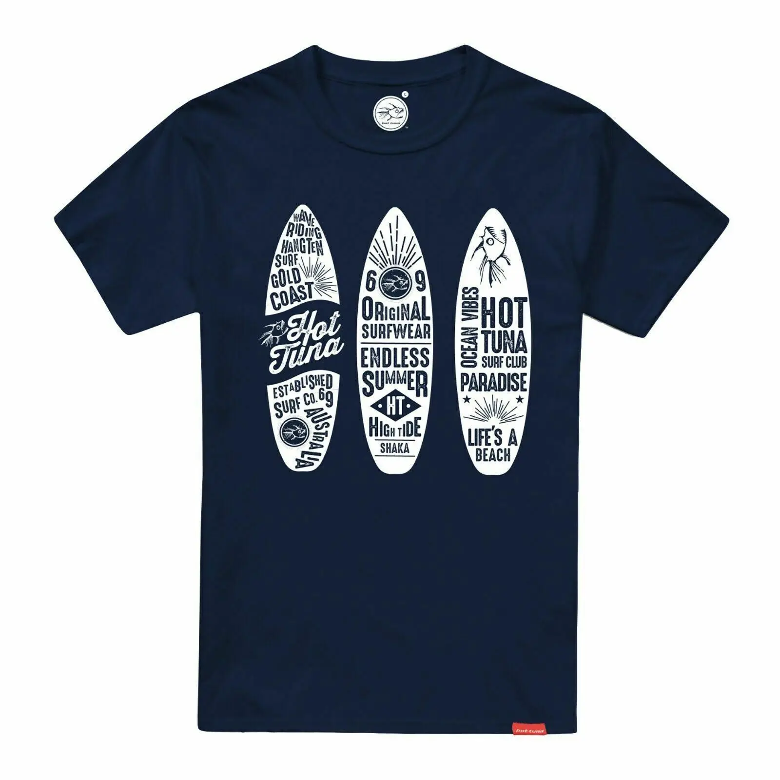Hot Tonno Mens Trio Tavole Da Surf T-Shirt Navy