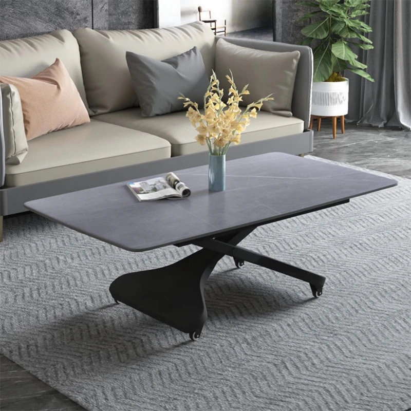 

Столик итальянский минималистичный для маленькой квартиры встроенный домашний гостиная двойного назначения каменная тарелка журнальный столик меняющий обеденный стол