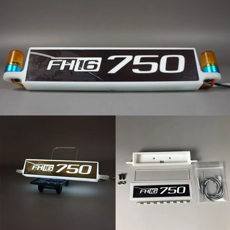 

Advertising Light Box LED Decorative Spotlight for 1/14 Tamiya RC Truck Trailer Tipper Volvo 750 560360 Upgrade Part FH16 DIY