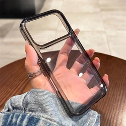 Premium Transparent Acrylic Clear Case with Metal Button Cover - iPhone 13 Pro Max (Black)