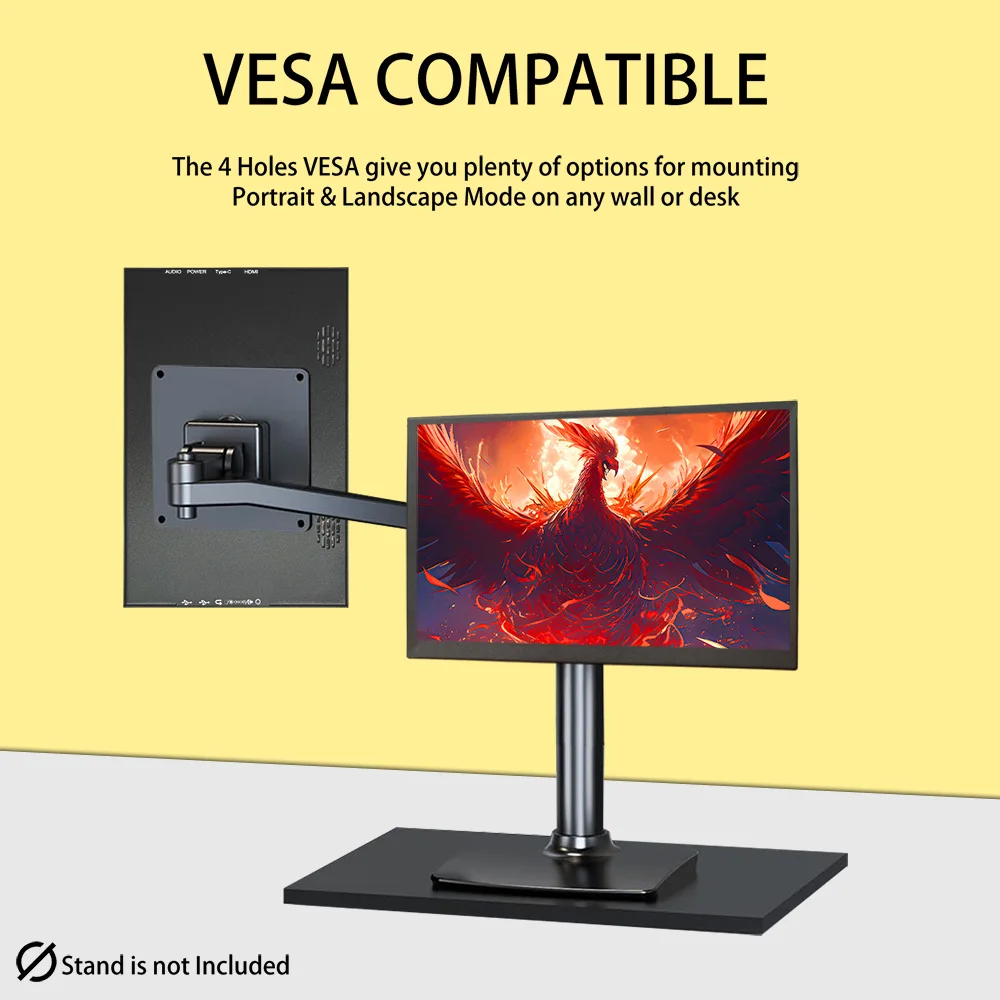 LESOWN 미니 휴대용 디스플레이 8.9인치 1920x1200 IPS LCD USB C 소형 모니터, 노트북 게임용 보조 모니터 확장 디스플레이