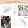 5/12/16PCS Paper Parasol Wedding Paper Umbrella Party Favor 60/80cm White Umbrellas for Bridal Shower Centerpieces Photo Props 6