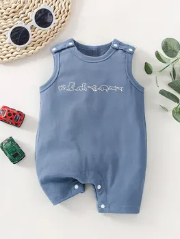 Estate neonato neonato sport ricreativi all'aperto carino comodo pantaloncini senza maniche tuta blu foschia 1
