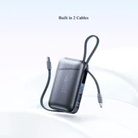 Mini batterie externe 10000mAh 22.5W PD20W, charge rapide bidirectionnelle, chargeur Portable, batterie externe, câbles intégrés, nouveau 3