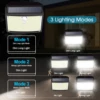 Solar Lights Outdoor 158 LED Solar Wall Lamp Waterproof Wireless Motion Sensor Security 3 Modes Garden Fence Yard Deck Garage 3