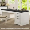 Farmhouse 55" Executive Desk, Computer Desk with Storage Drawers and Power Outlet, Home Office Desk, Workstation for Office Home 3