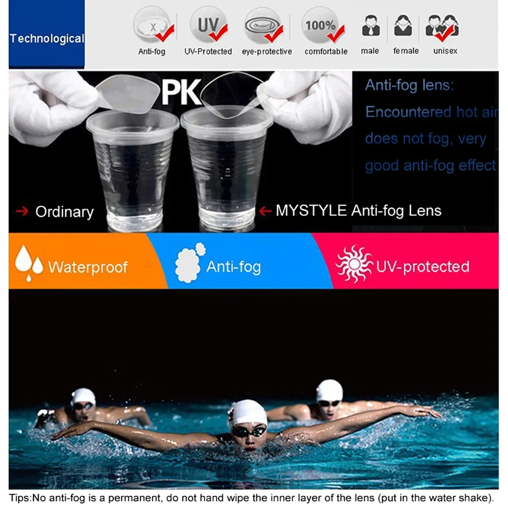 전문 수영 고글 안개 방지 자외선 차단 조정 가능한 수영 고글 남성 여성 방수 실리콘 안경 안경