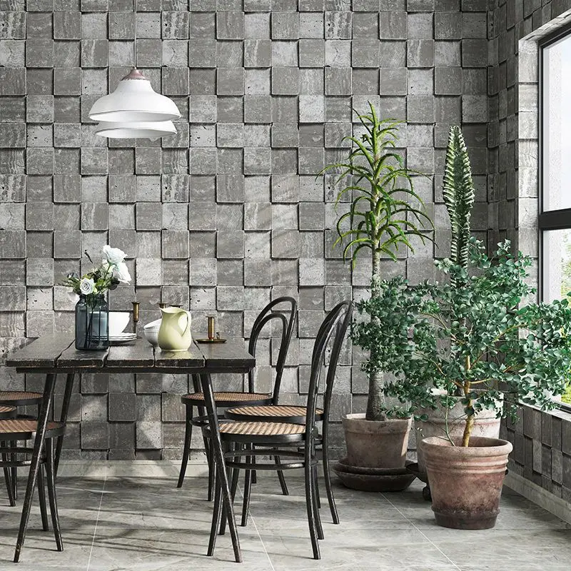 Modern Vintage 3D Cutural Brick Wallpaper Roll Vinyl PVC Retro Industrial Loft Shope Wall Paper Decor Brown Grey Yellow Washable