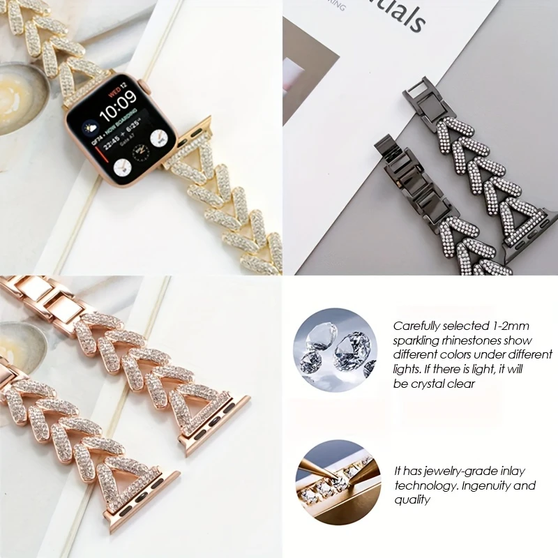 Elegant Diamond Metal Strap Bracelet for Women – Premium Watch Band Replacement
