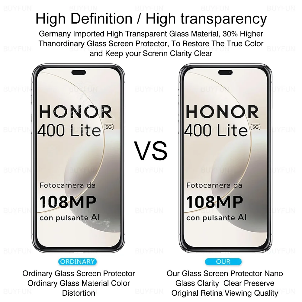 Premium Tempered Glass Screen Protector for Honor - HD Crystal Clear Film