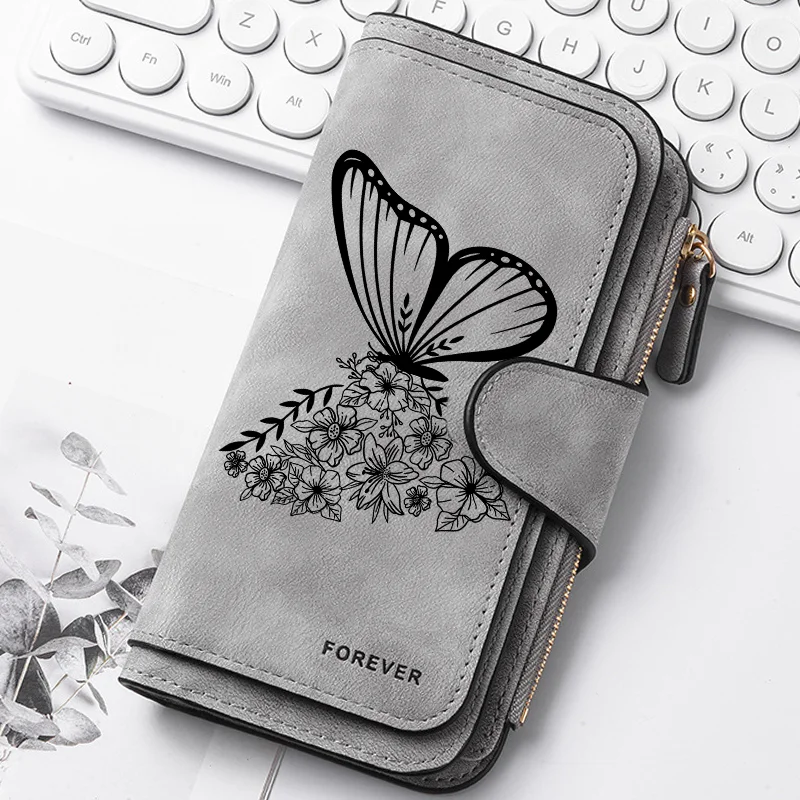 Herzförmige Damen-Geldbörsen mit Tierpfoten- und Schmetterlingsdruck-Design, Karten- und Münzgeldbörse für Mädchen, Geldbörse, Ausweishalter, Damen-Münzbörse, Geschenk – Detail 22