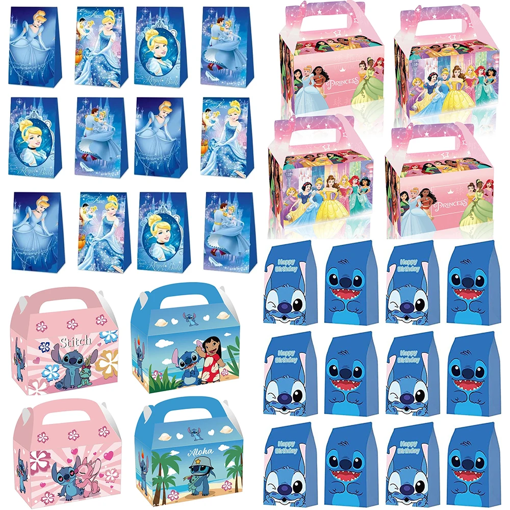 6/24pcs Lilo & Stitch Candy Popcorn Boxes Cookies Chocolate Snacks