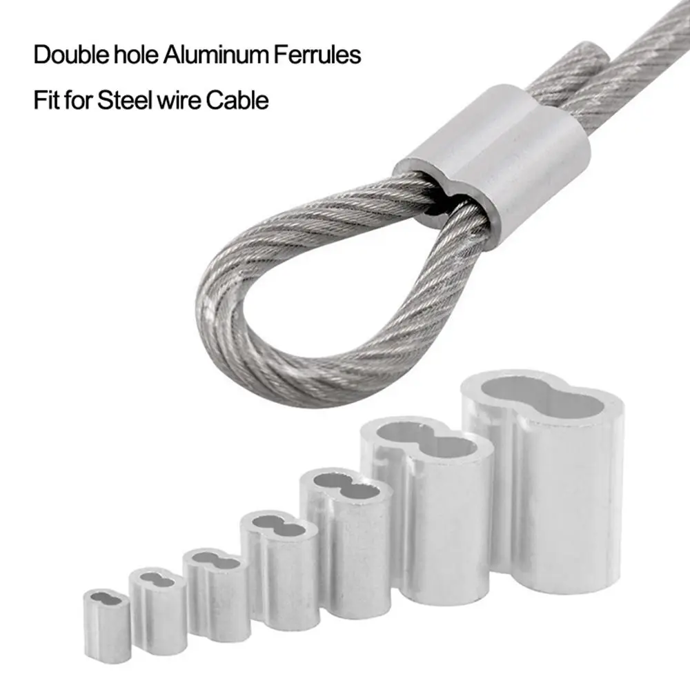 50-Pack Aluminum Swage Sleeves For 3/16" Wire Rope - Cable Stop Crimp Sleeves - View #6