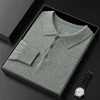 Autumn And Winter New 100% Cashmere Sweater POLO Collar Solid Color Casual Versatile Temperament Fashionable Sweater For Men 2