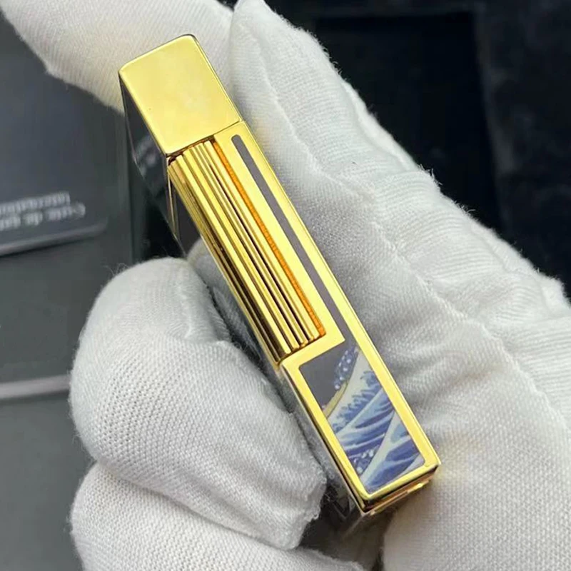 Classical Metal Lighters Refill Butane Gas Lacquer Waves Printing Smoking Cigarrette Tobacco Tools For Smoker Men Gifts 5