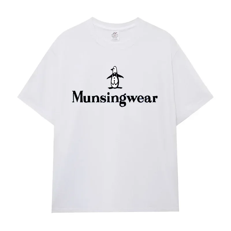New Cotton Munsing Golf Wear Men's and Women's T-shirtsSolid Color Round Neck Short Sleeved Top Korean Loose T-shirt