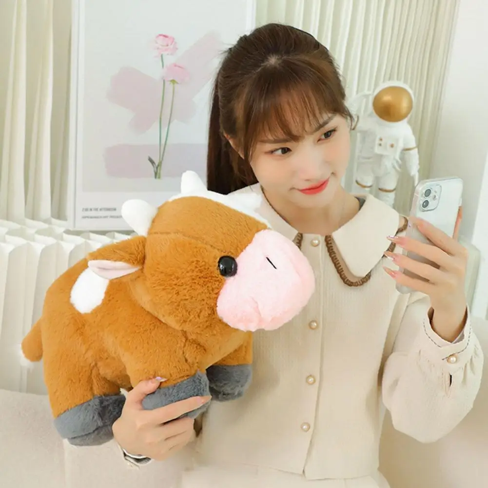 

Durable Stuffed Adorable Cow Stuffed Plushie Realistic Appearance Soft Comfortable Toy for Home Bedroom Lovely Cattle for Kids