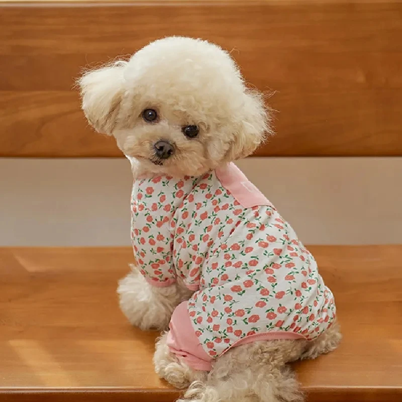 

Cotton Dog Pajamas Clothes Jumpsuit Cute Puppy Trousers Yorkie Pomeranian Poodle Schnauzer Small Pet Dogs Clothing Costume Coat