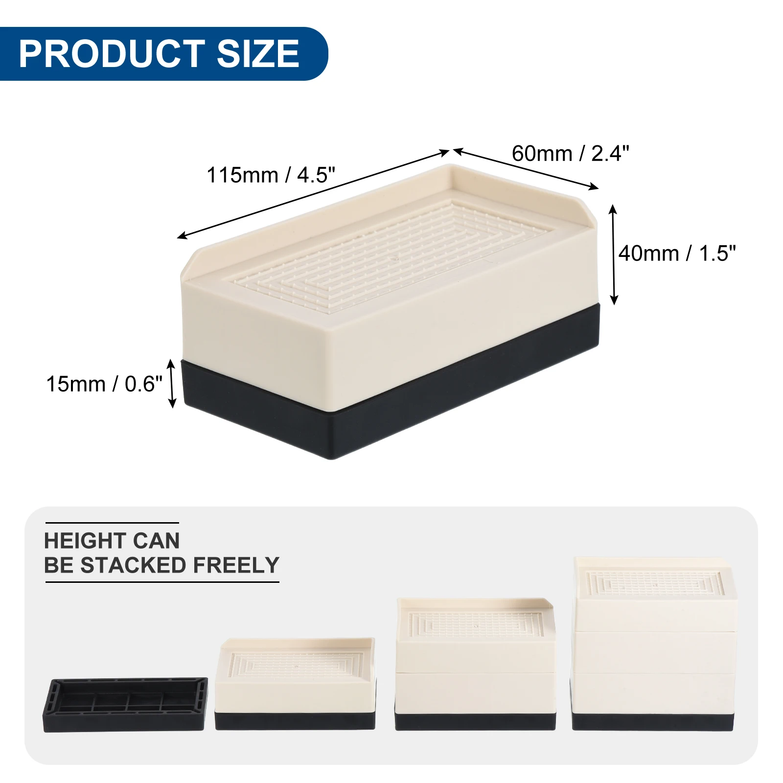 Adjustable Non-Slip Furniture and Bed Lift Supports - Set of 4