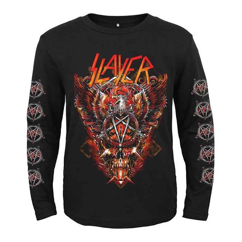 

Мужская Винтажная футболка с надписью «Slayer Show No милосердия», уличная одежда в стиле Харадзюку, хлопковая футболка в стиле хип-хоп, футболки, топы