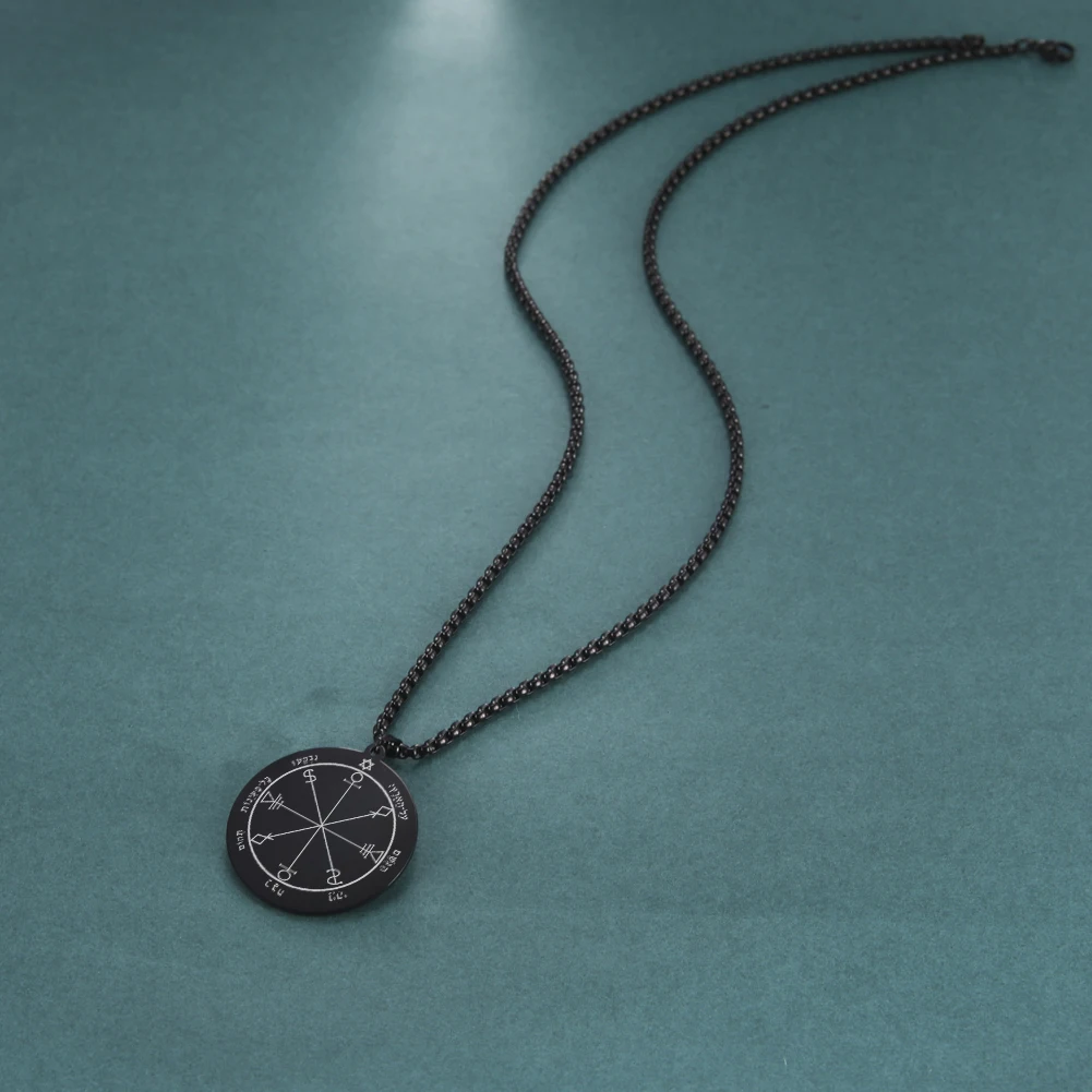 Dawapara Mystische Figur von Solomon Talisman Halskette Siegel Pentagramm von Mercury Moon Sun Kabbalah Amulett Edelstahlschmuck – Detail 16