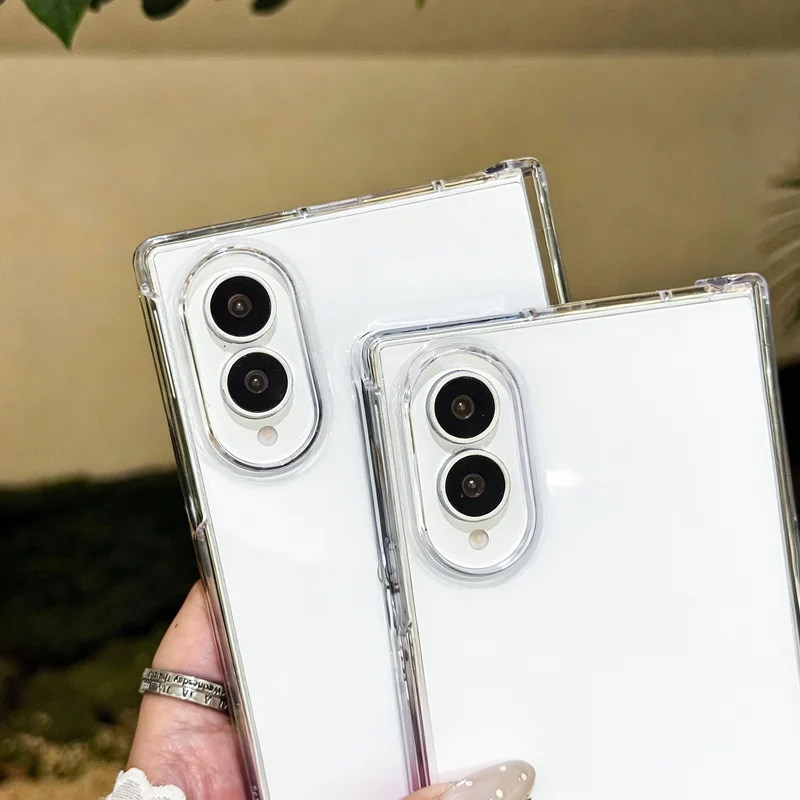 Transparent Shockproof Folding Phone Case, Hard Cover for Samsung Galaxy Z Fold Series