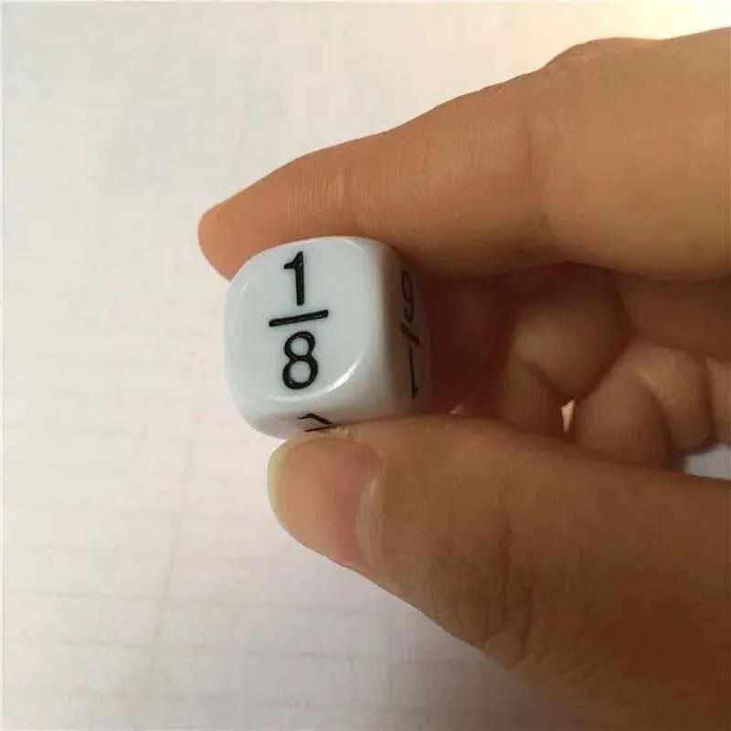 분수 주사위 16MM 수학 교구 연습 테이블 게임 액세서리 어린이를위한 교육 학습 장난감 홈 학교 용품