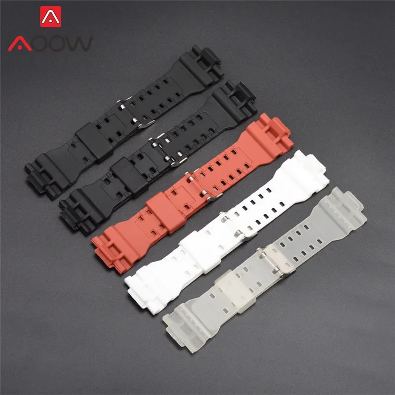 Elegant 16mm Resin Sports Watchband with Gold Buckle - Waterproof Replacement Bracelet