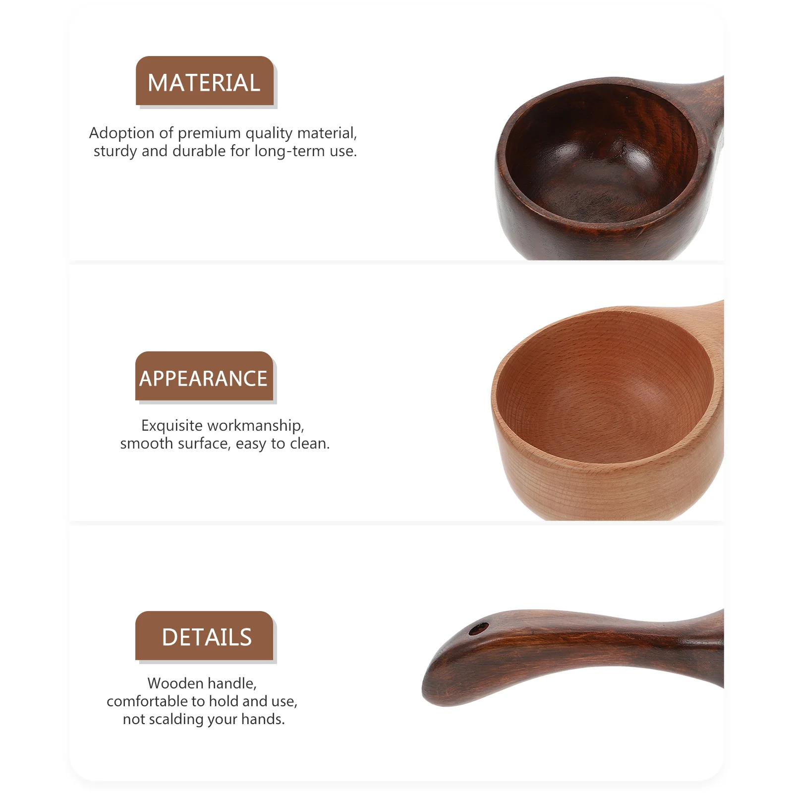 Wood Water Scoop Spoon Multipurpose Wooden Scoop Spoon Ladle Dipper for Kitchen Utensil Home Cooking Bath Salt Canisters Ladles wooden scoop spoon