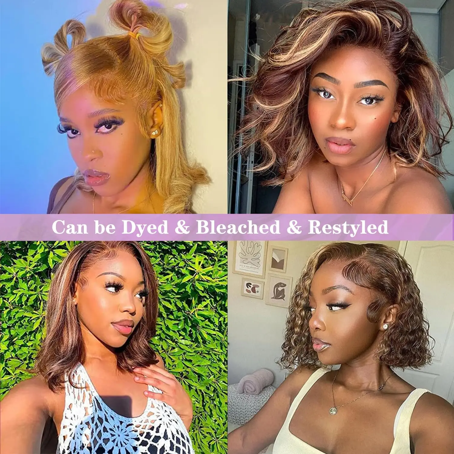 4/27 Bob Wig Human Hair 5x5 HD Lace Front Wig Straight Hair Pre Plucked with Baby Hair Bob Lace Glueless Wig 200% Density