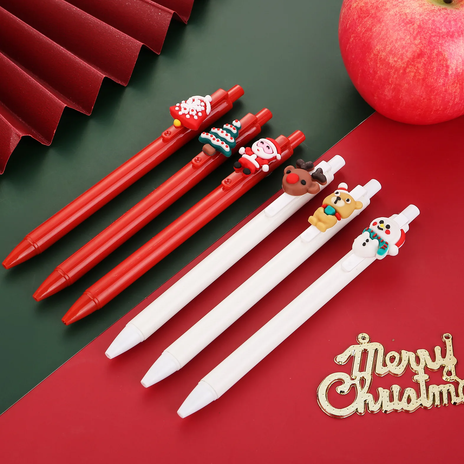 30Pcs/Lot Cute Christmas Gel Pen Kawaii Cartoon Retractable Pens 0.5mm Black Ink School Stationery Office Writing Supplies Gifts images - 6