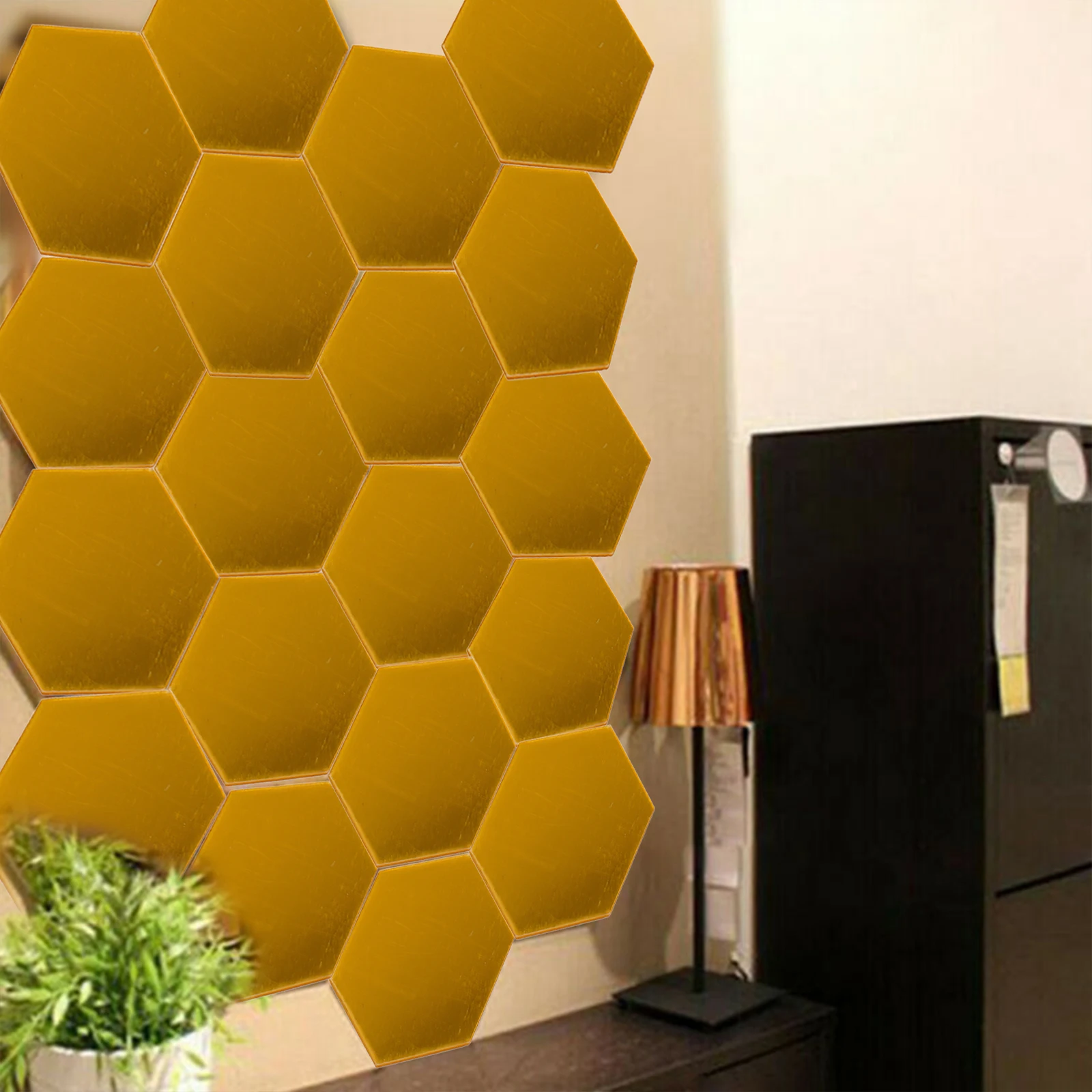 Removable Mirror Wall Sticker Stickers Tile Hexagon Home Living room Mirror Wall 24Pcs 3D Decal Decor High Quality