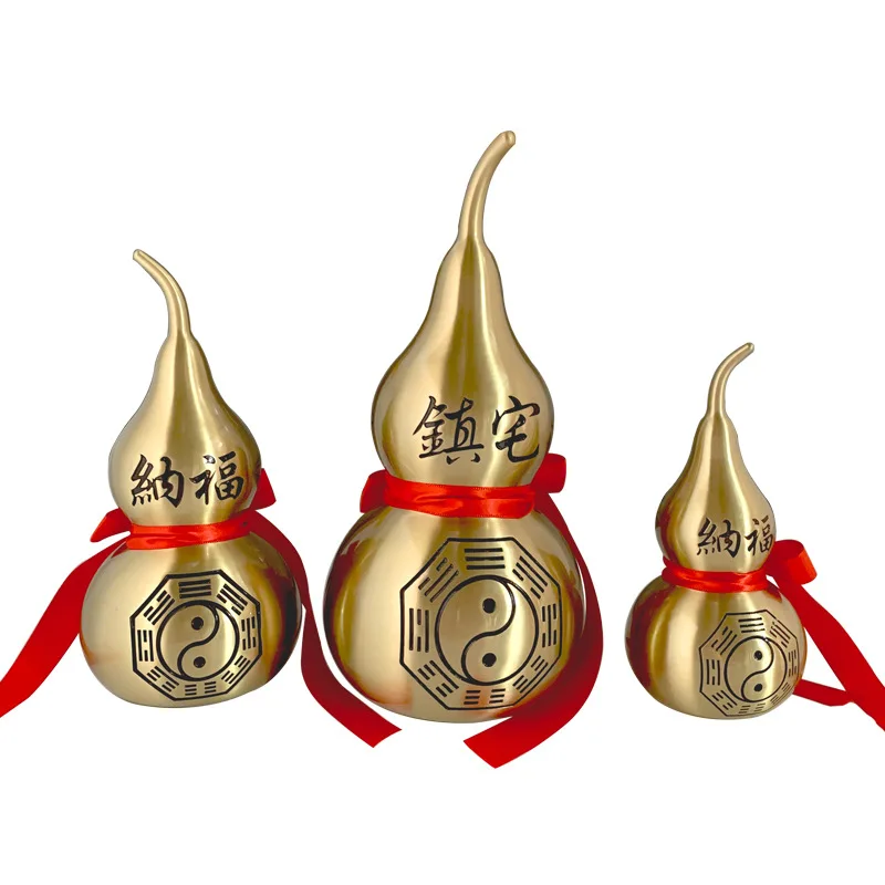 

Feng Shui wu lou Statue Brass Wealth Sculpture Home Decoration gourd Attract Good Luck Figurine Decor for Housewarming Gifts