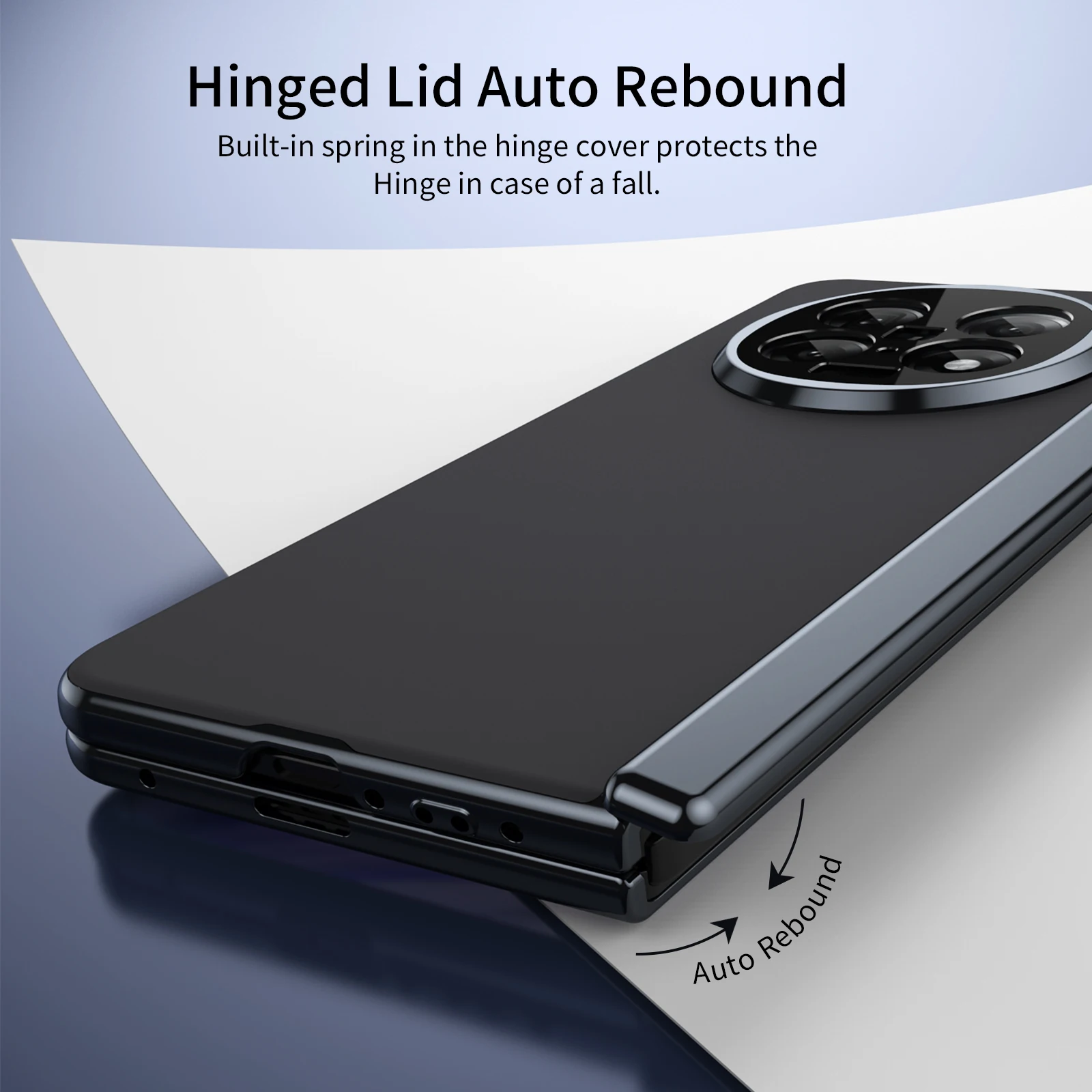 Frosted Full Coverage Phone Case with Matte Glass Front and Hinged Back Cover