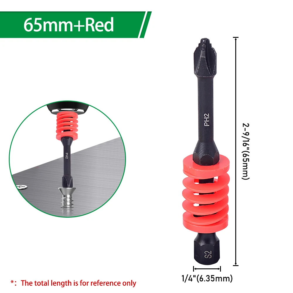LAVIE 1pc 65/90/110mm Schraubendreher Bit Für Regenbogen Frühling Elektrische Rutschfeste Hand Werkzeuge Teile Power werkzeug Zubehör P51PH2 – Detail 4