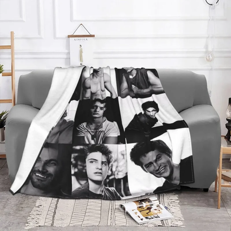 

Dylan O'Brien Plaid Blankets Flannel Winter Teen-Wolf Portable Soft Throw Blankets for Home Travel Bedspread
