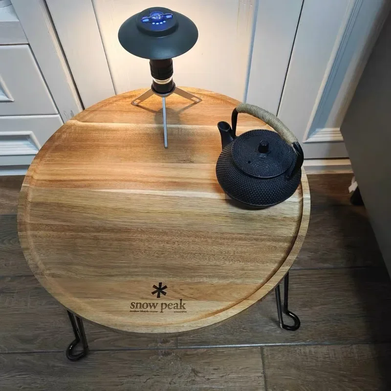 

New Snow Peak Coffee Shop Camping Shop Industrial Style Table Wooden Tripod Creative Xuefeng Layout Picnic Table Foldable Mesa