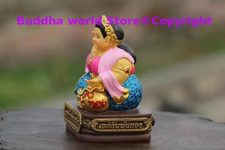HOME CAR SHOP GOOD LUCK talisman Southeast Asia Thailand Temple Buddha bring fortune Goddess of Wealth Nang Kwak statue 5
