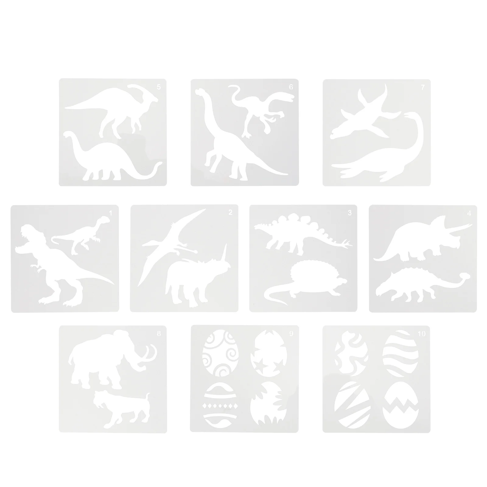 цена Dinosaur Template Crafts Stencils Painting Template Auxiliary Drawing Hollow Template Painting Supplies