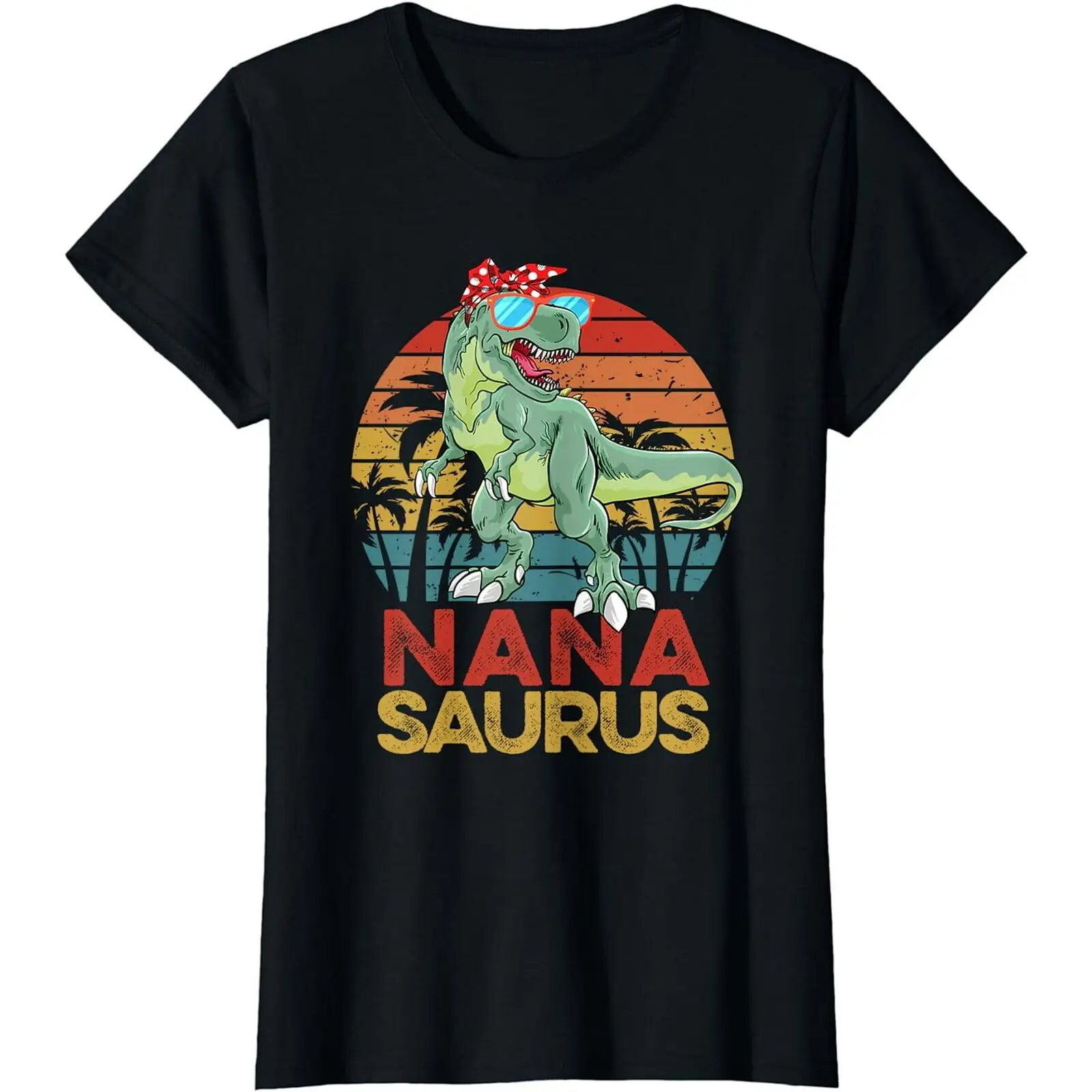 Nanasaurus T Rex Dinosaur Funny Vintage Nana Saurus Family T-Shirt