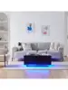 TUKAILAi Coffee Table with LED Lights and Power Strip Lift Tabletop Dining Center Table for Home Living Room Office Blac 2