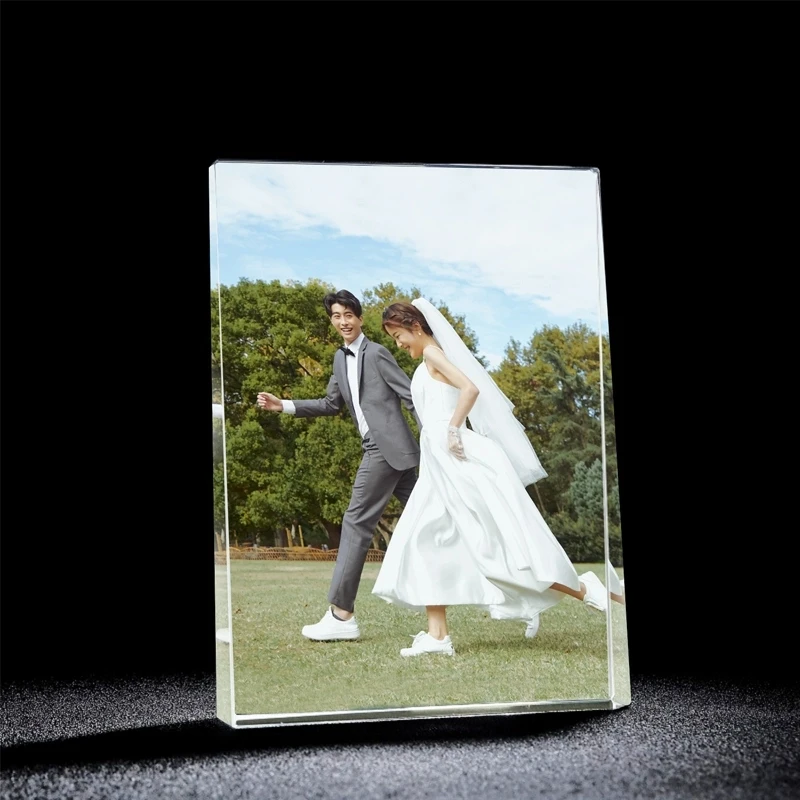 

Crystal Photo Album Personalized Family Wedding Picture Photocard Holder for Anniversary Baby Vacation Valentines Picture Frame