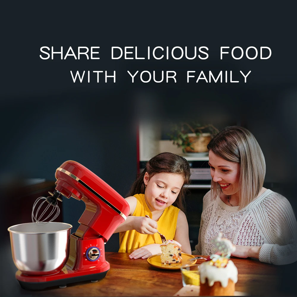 Cheftronic Professional Cake Food Mixer Bread 1300W 5L 6.5L Planetary Aid Kitchen appliances Kitchen Robot Dough Stand Mixer 4