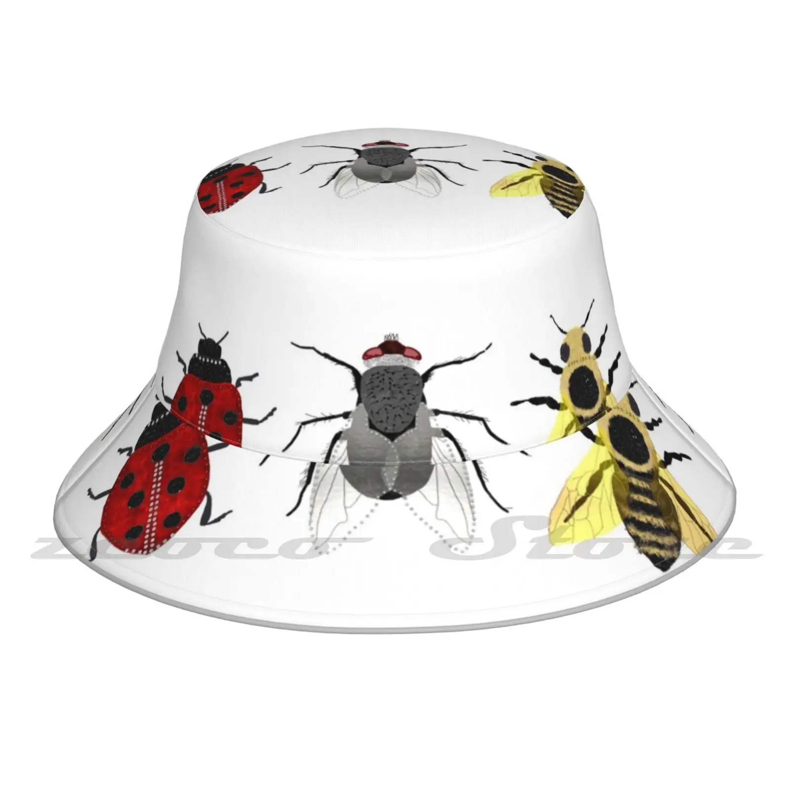 

Bejeweled Bee Fly And Cap Diy Foldable Sunshade Fashion Leisure Bucket Hat Bugs Insects Bee Fly Bug Insect Bees Flies Housefly