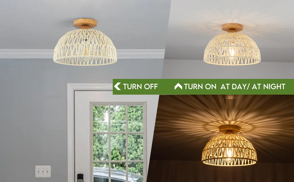 rattan ceiling light