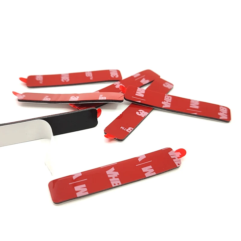 이중 접착 폼 마운팅 테이프, 프리컷 (10mm x 50mm), 강한 스트립, 3M VHB 소재, 1.1mm 두께, 검정색