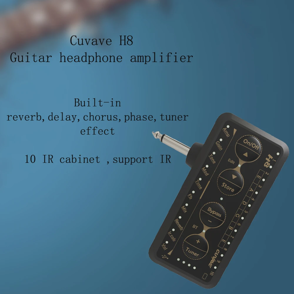 Cuvave Guitar Plug Amp Pa-1 Headphone Mini Amplifier Speakers Combo Amplifier Acoustic Electric Bass Sound Pedal Board Delay H8