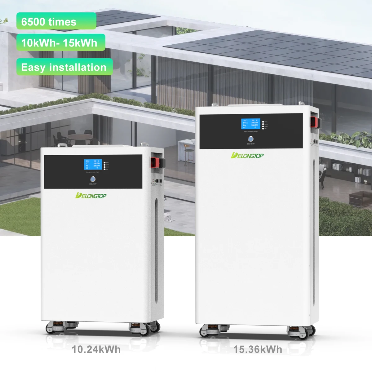 Solar Home Energy Storage Battery 10KWH 15KWH 51.2V Lithium Ion LiFePO4 Battery 48V 200AH 300AH Recharebale Deep Cycle 20 Years
