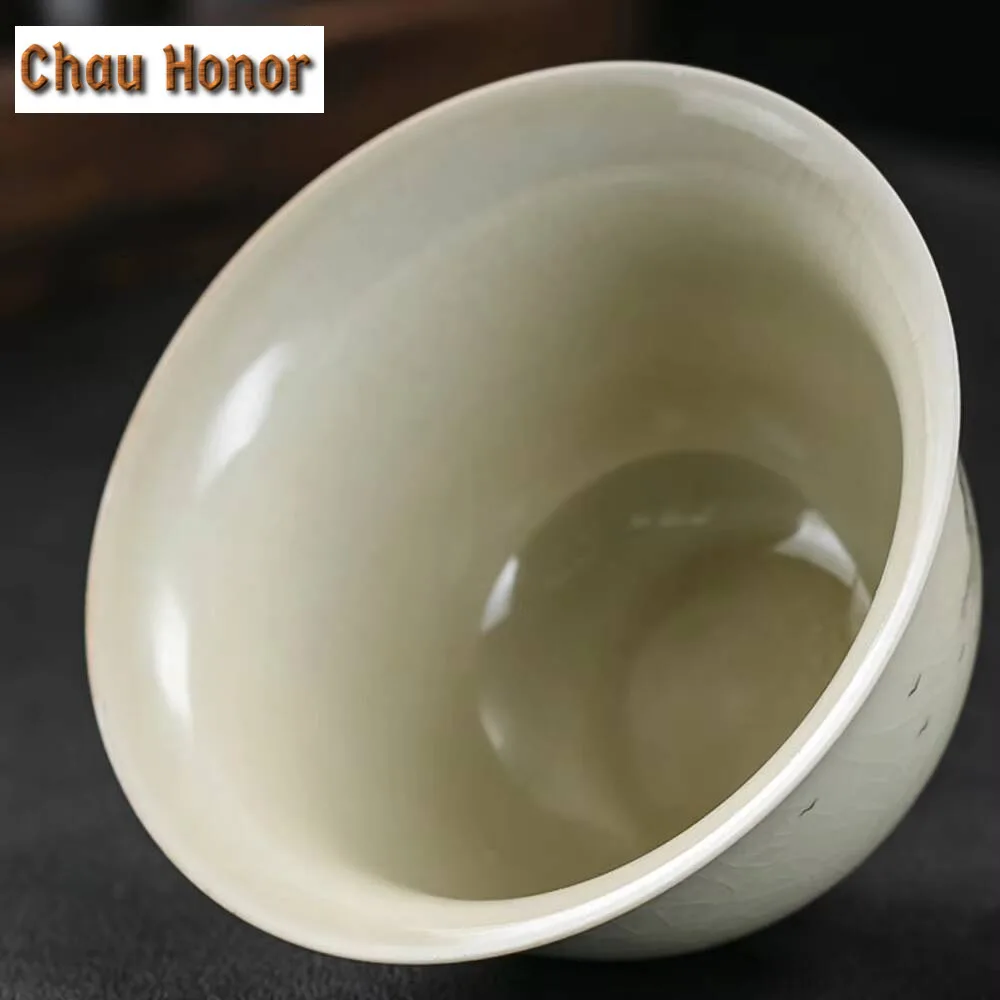 170ml Retro Grass Wood Gray Glaze Gaiwan Antique Landscape Anti Scalding Tea Tureen Tea Making Cover Bowl Teaset Ornaments Gift