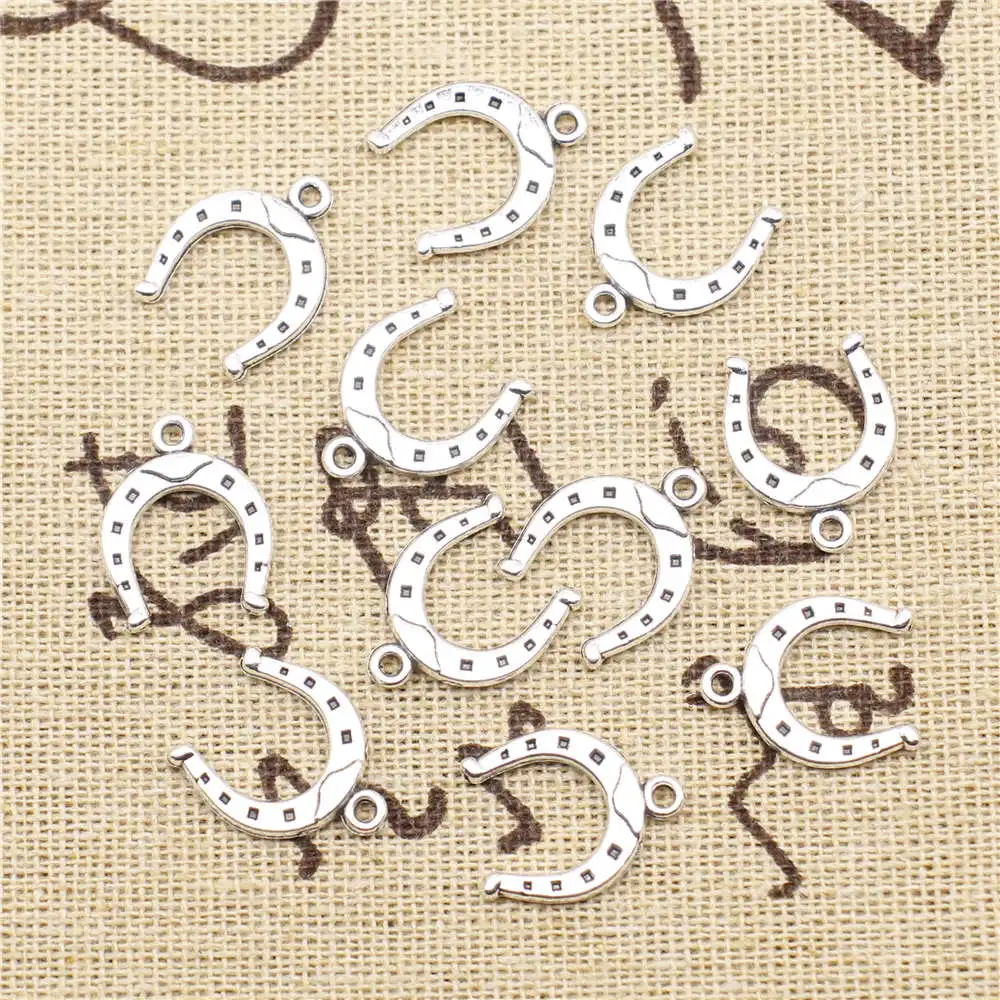 

Jewelry Wholesale Jewelry Children Craft Charms Horseshoe Antique Silver Color Pendants 13x17mm 20pcs